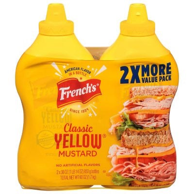 360954 French's Classic Yellow Mustard (30 oz, bottle, 2 ct.)